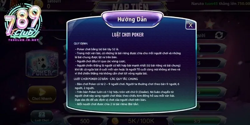 Luật và quy tắc chơi poker 
